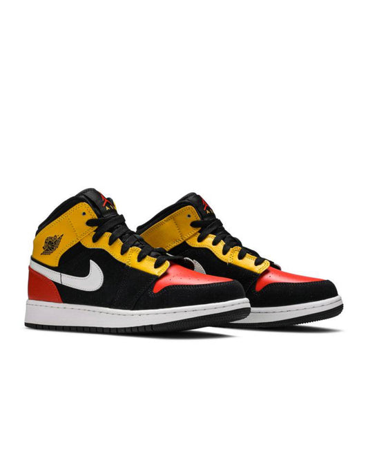 Jordan 1 Mid GS “Black Amarillo Team Orange”